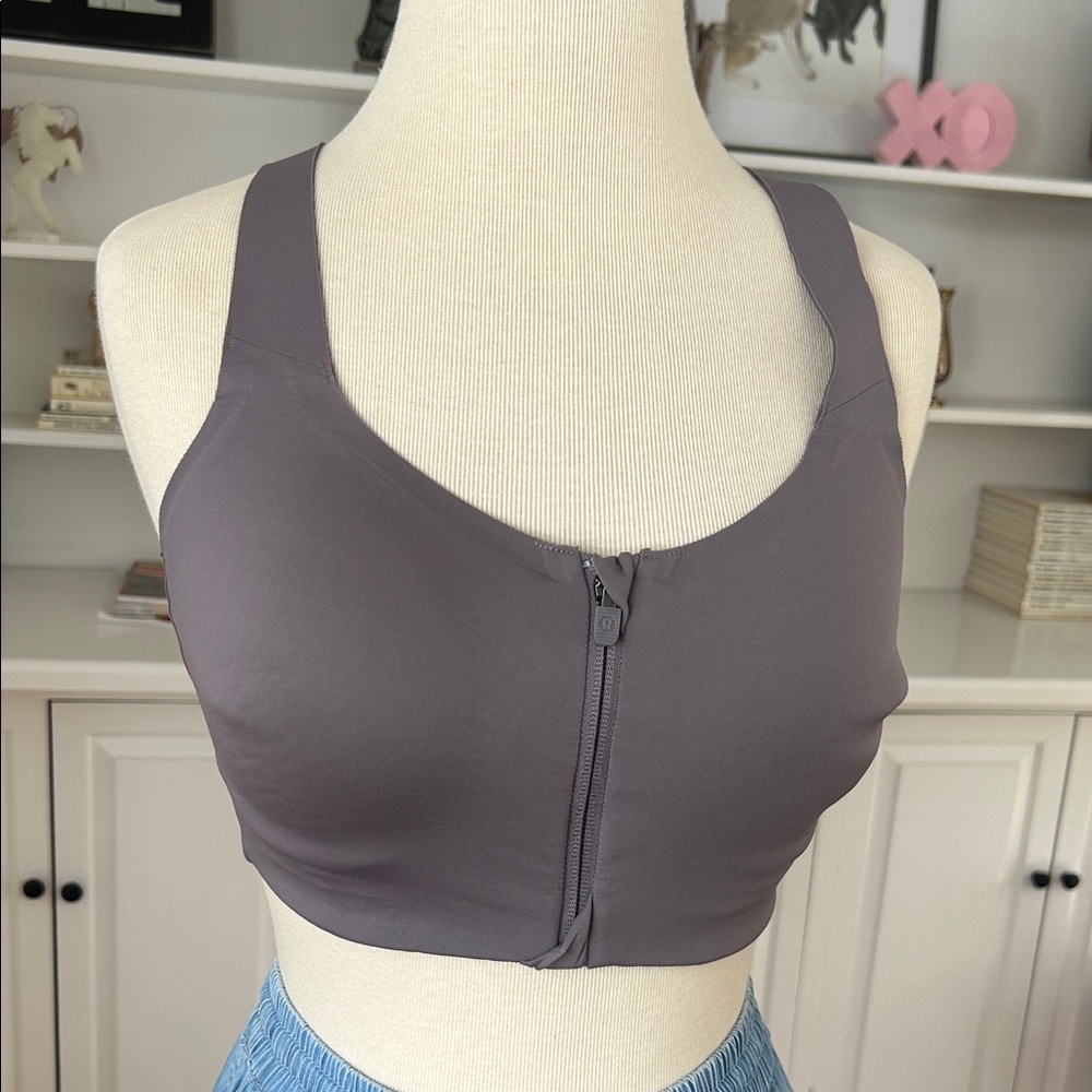 Lululemon Women's Gray Zip-Front Sports Bra